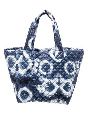 NWOT MZ Wallace Quilted Indigo and White Tie-Dye Shoulder Tote
